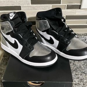 Brand new kids size 10c sliver toe Jordan’s